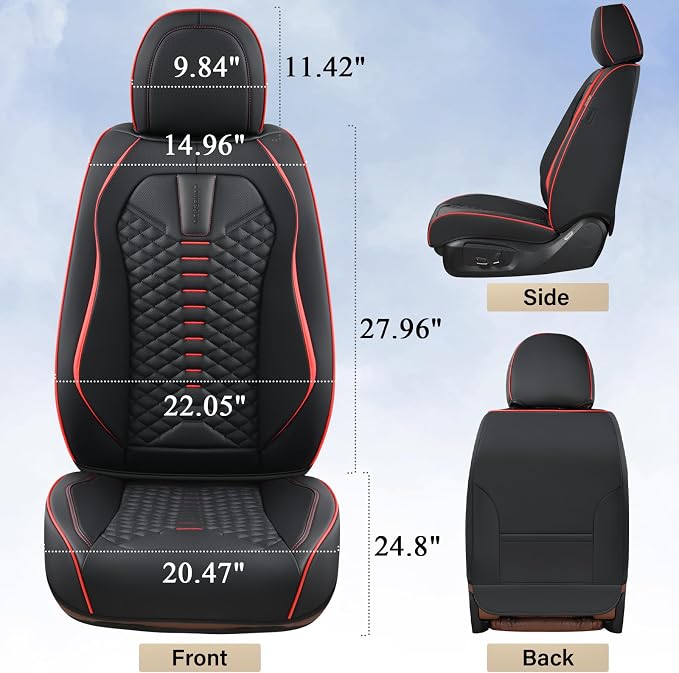 Universal Seat Covers — Front Seat — Black / Red