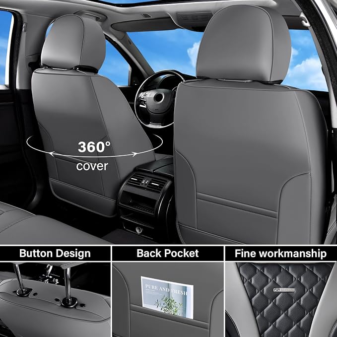 Universal Seat Covers — Full Set — Gray / Black
