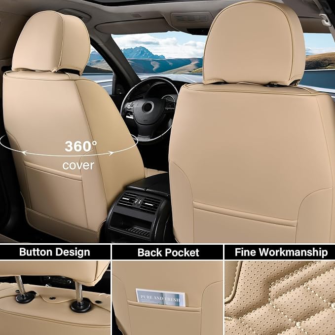 Universal Seat Covers — Full Set — Beige