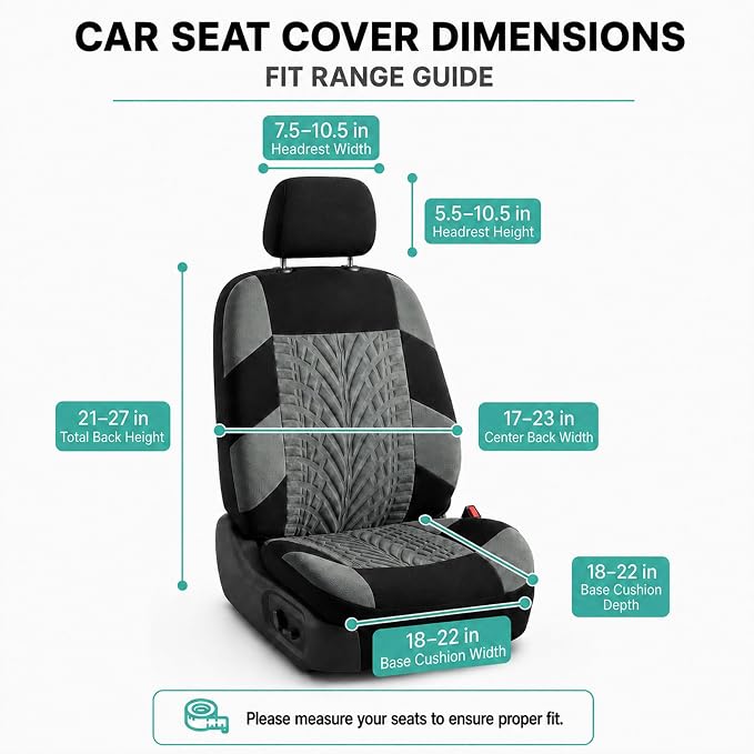 Universal Fabric Seat Covers — Front Seat — Beige