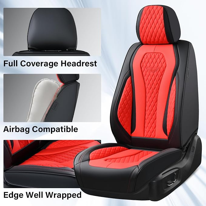 Universal Seat Covers — Full Set — Red