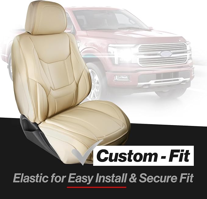 Seat Covers for Nissan Titan — Front Seat — Beige
