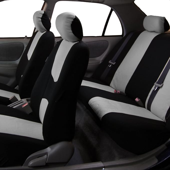 Universal Fabric Seat Covers — Full Set — Gray