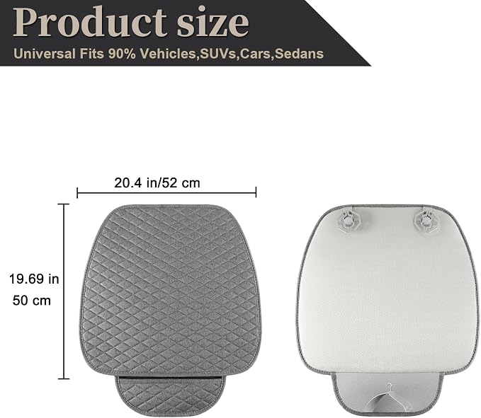 Universal Fabric Seat Covers — Front Seat — Gray