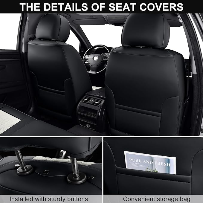 Universal Seat Covers — Front Seat — Black / Beige
