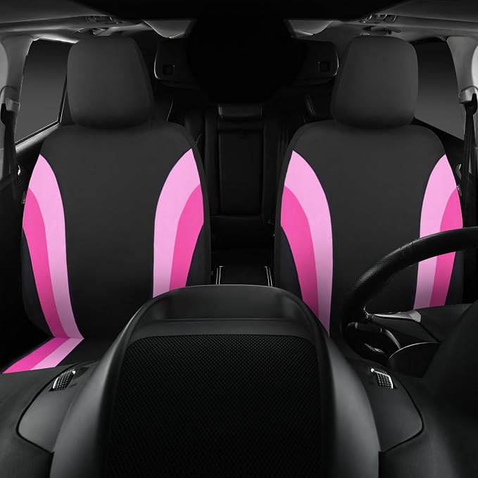Universal Seat Covers — Front Seat — Pink / Black