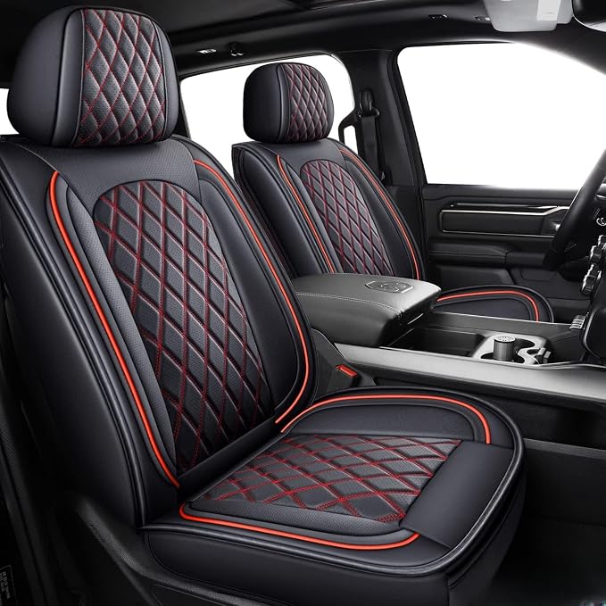 Seat Covers for Multiple Vehicles — Full Set — Black / Red