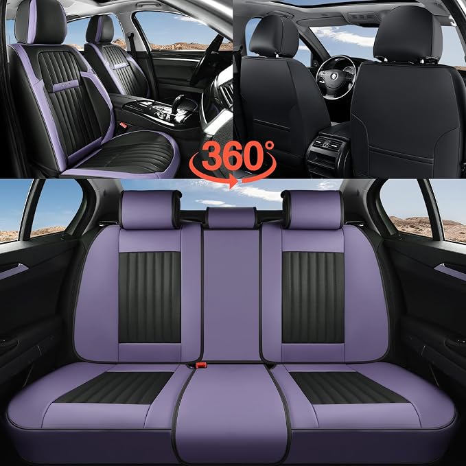 Universal Seat Covers — Full Set — Purple / Black