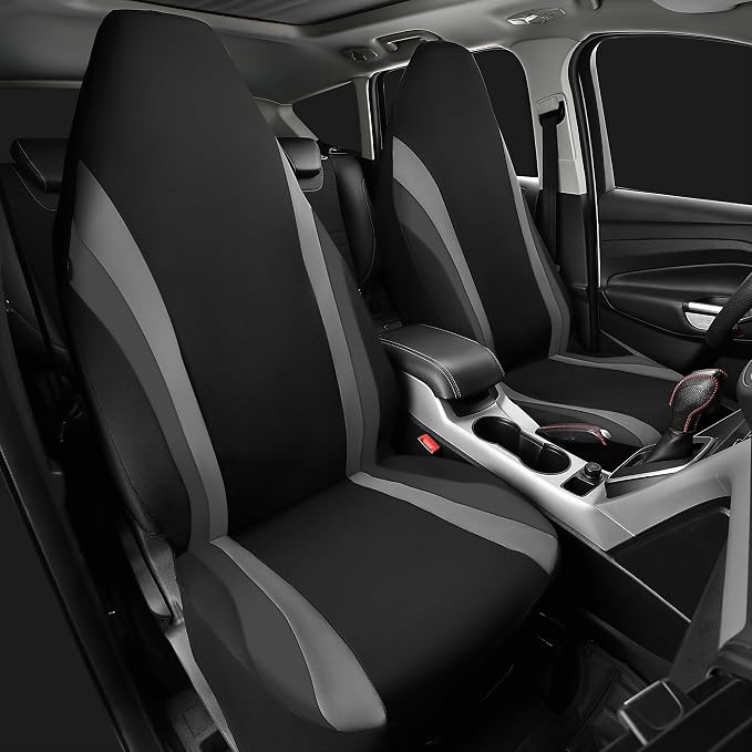 Universal Neoprene Seat Covers — Front Seat — Black / Gray