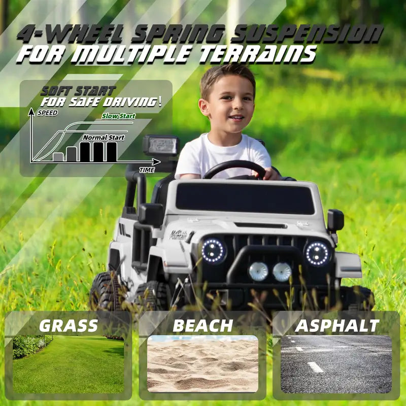 12V Kids Ride on Truck Battery Powered Toy Car w/Parent Remote Control, Electric Car