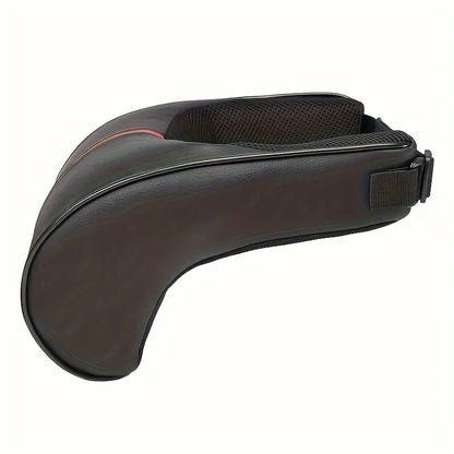 1pc Faux Leather Car Memory Foam Headrest Pillow Comfortable For Long Driving 7a46312f-6e50-45d8-80ca-de6314b2089c