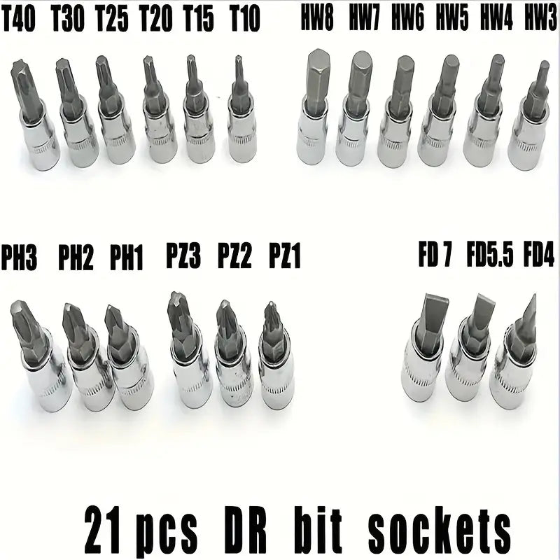 46-Piece 1/4 Drive Socket Wrench Set - Tool Kit