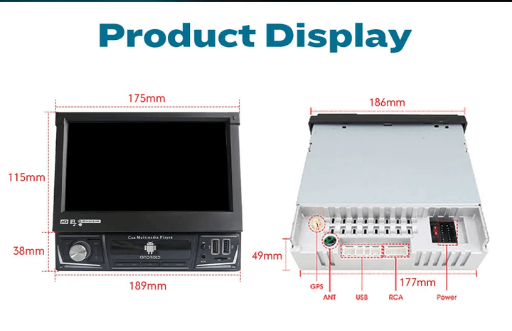 7Inch 1 Din Car Stereo Auto Radio MP5 Multimedia DVD Player - Auto Parts England Auto Parts www.cars4part.com United Kingdom Universal 120.00