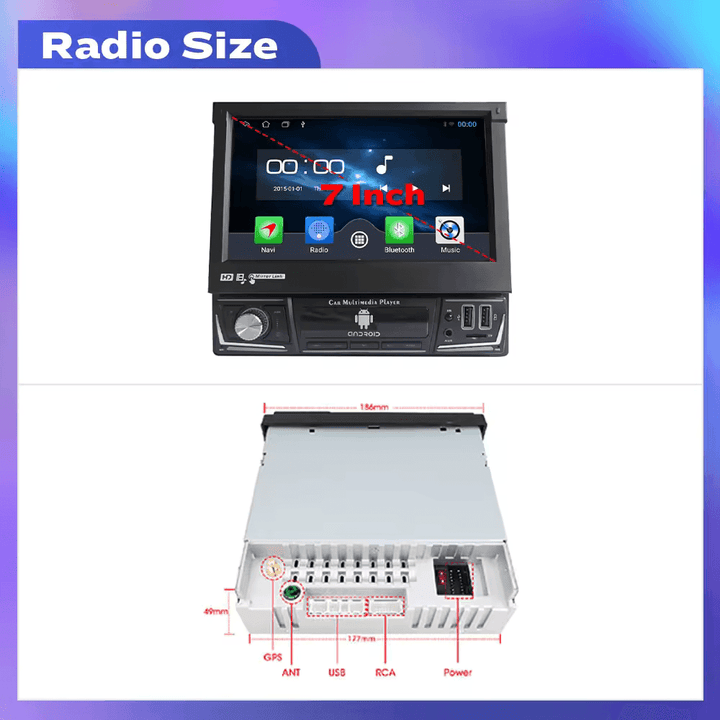 7Inch 1 Din Car Stereo Auto Radio MP5 Multimedia DVD Player - Auto Parts England Auto Parts www.cars4part.com United Kingdom Universal 120.00