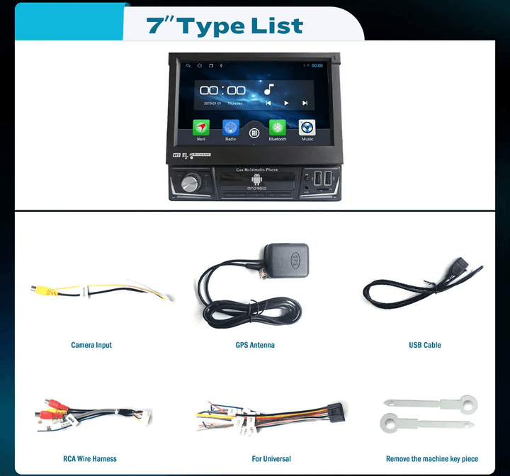 7Inch 1 Din Car Stereo Auto Radio MP5 Multimedia DVD Player - Auto Parts England Auto Parts www.cars4part.com United Kingdom Universal 120.00