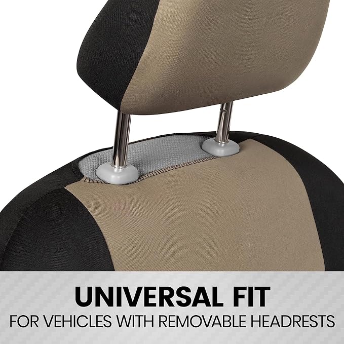Universal Seat Covers — Front Seat — Beige / Black
