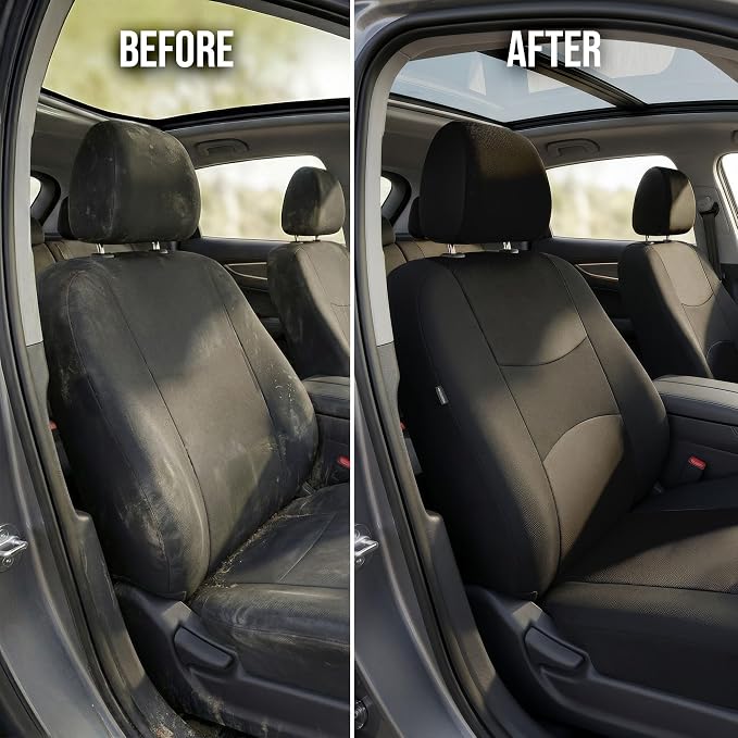 Universal Fabric Seat Covers — Front Seat — Black