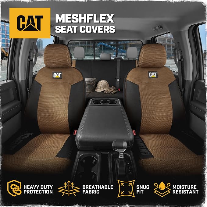 Fabric Seat Covers for Multiple Vehicles — Full Set — Beige