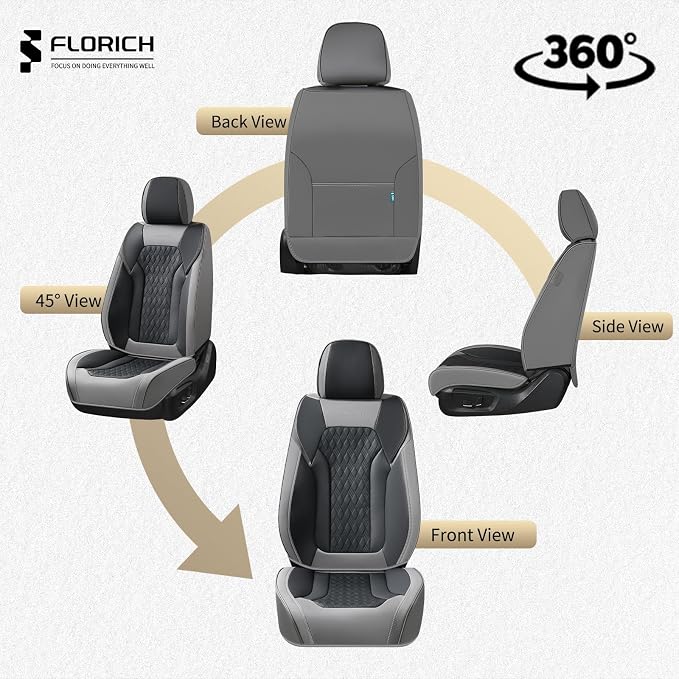 Universal Seat Covers — Full Set — Gray / Black