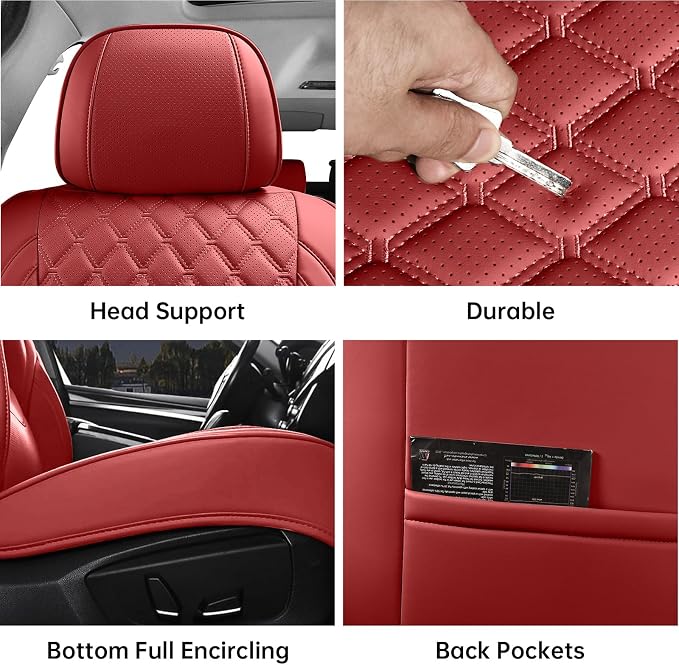 Universal Seat Covers — Full Set — Red