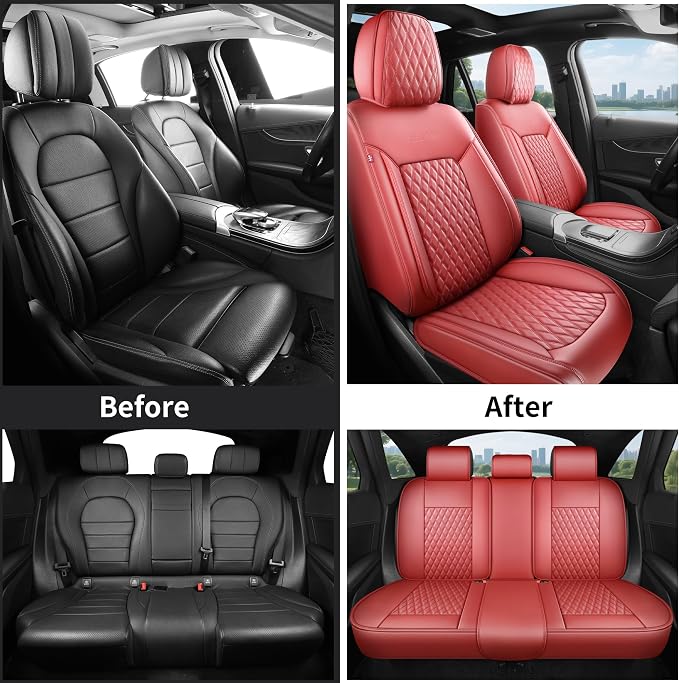 Universal Seat Covers — Full Set — Red