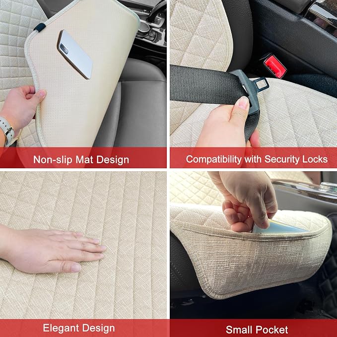 Universal Fabric Seat Covers — Front Seat — Beige