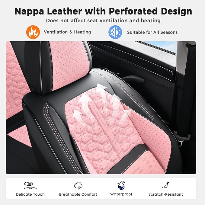 Universal Seat Covers — Full Set — Black / Pink