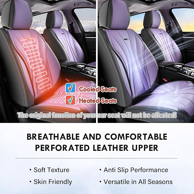 Universal Seat Covers — Full Set — Gray / Purple