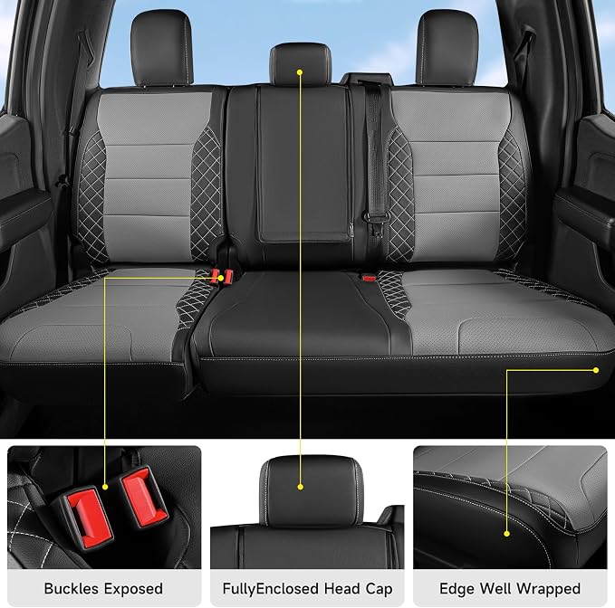 Seat Covers for Multiple Vehicles — Full Set — Black / Gray