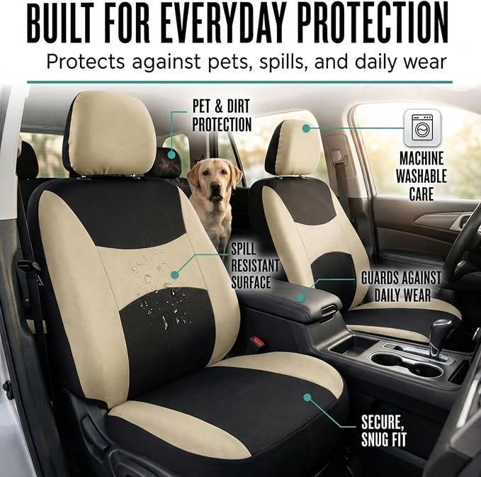 Universal Seat Covers — Beige / Black
