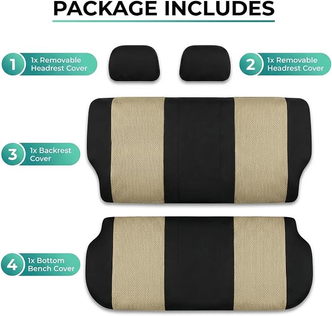 Universal Fabric Seat Covers — Beige
