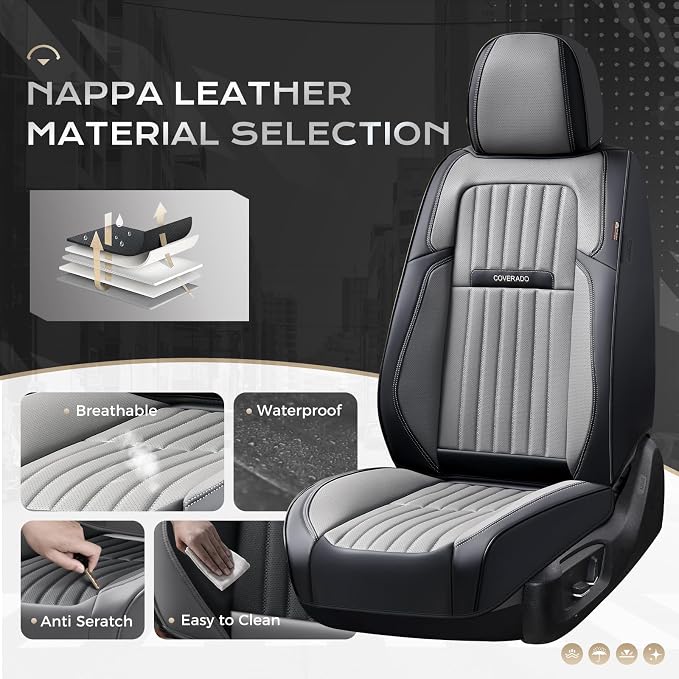 Universal Seat Covers — Front Seat — Black / Gray