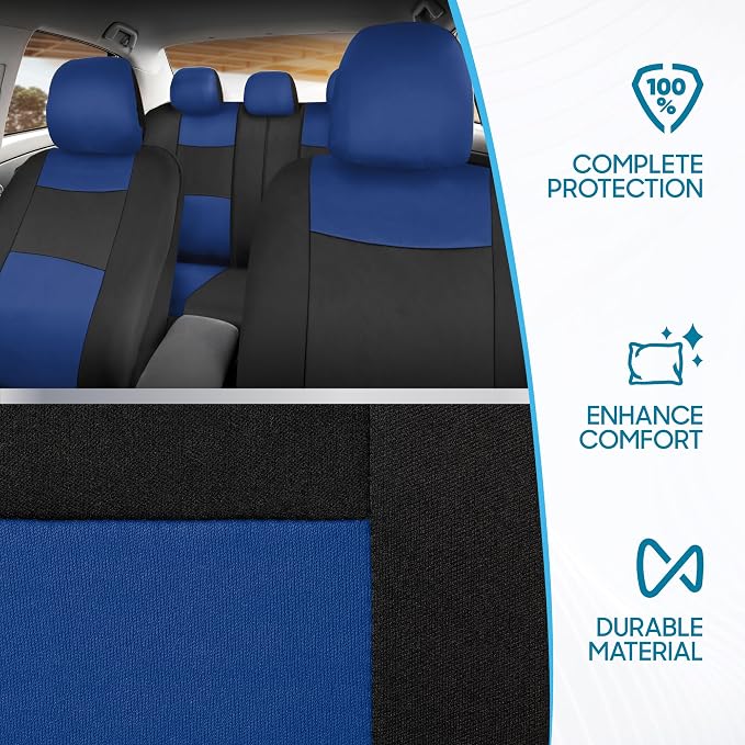 Car Seat Covers — Full Set — Blue / Black