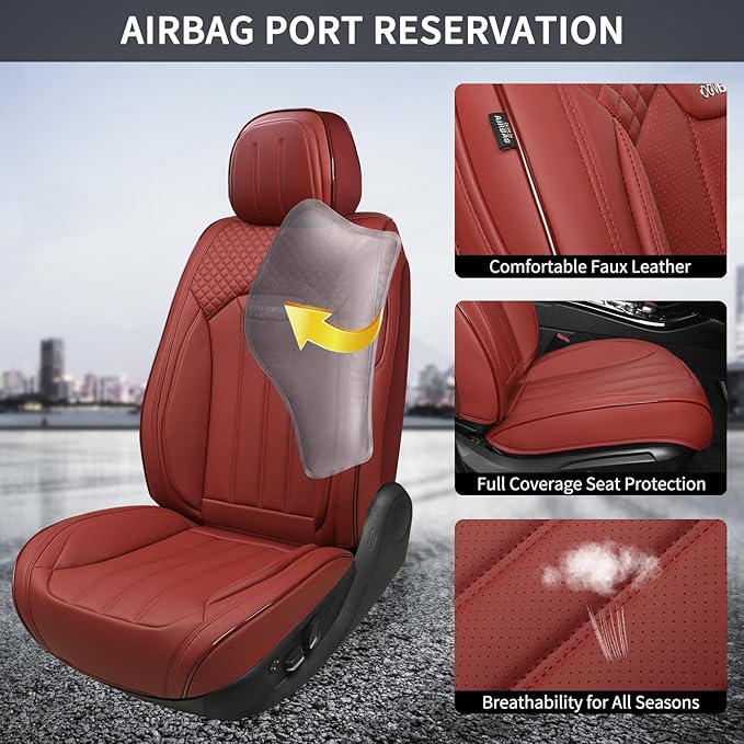 Universal Seat Covers — Front Seat — Red