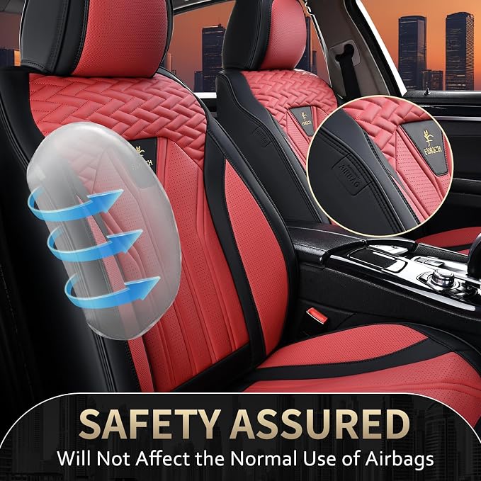 Universal Seat Covers — Front Seat — Black / Burgundy