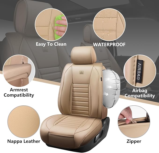 Universal Seat Covers — Full Set — Beige