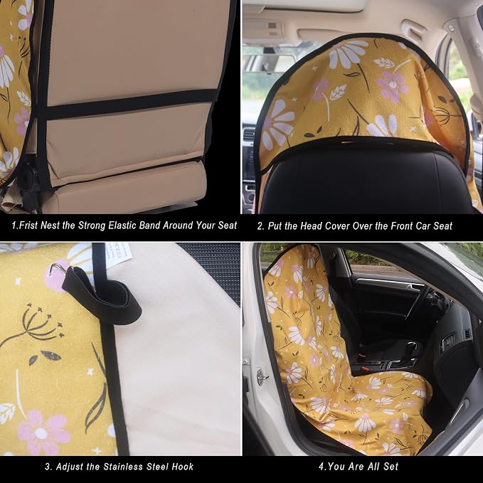 Car Seat Covers — Front Seat — Yellow