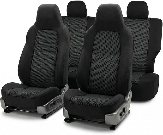 Universal Fabric Seat Covers — Full Set — Black
