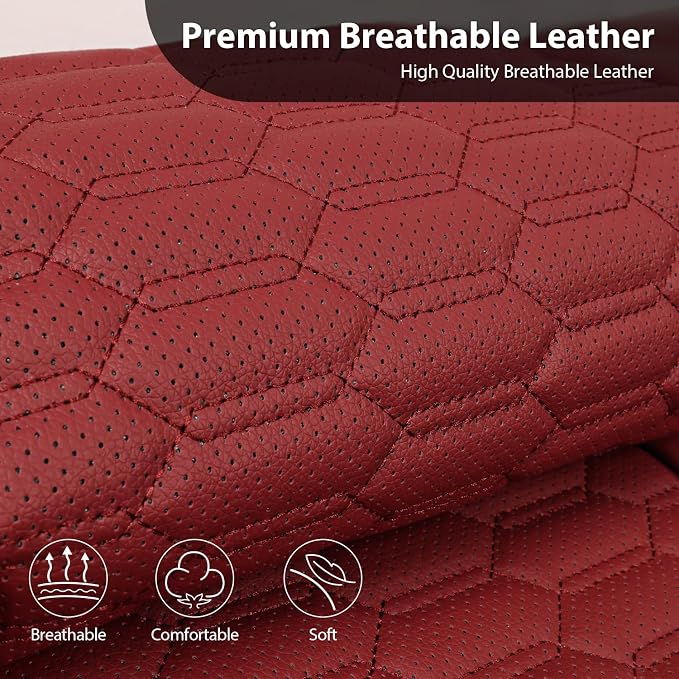 Universal Faux Leather Seat Covers — Front Seat — Burgundy
