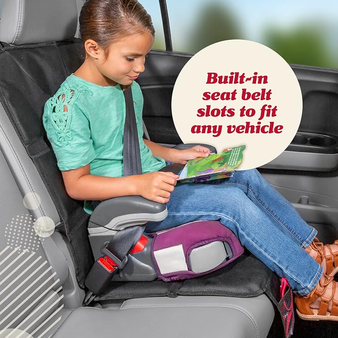 Child Car Seat Protector — Black / Red