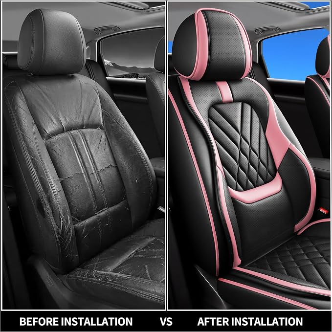 Seat Covers for Nissan Leaf — Full Set — Pink