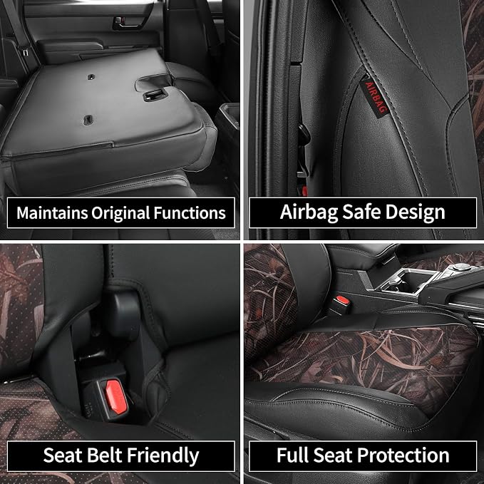 Faux Leather Seat Covers for Toyota Tacoma — Full Set — Black