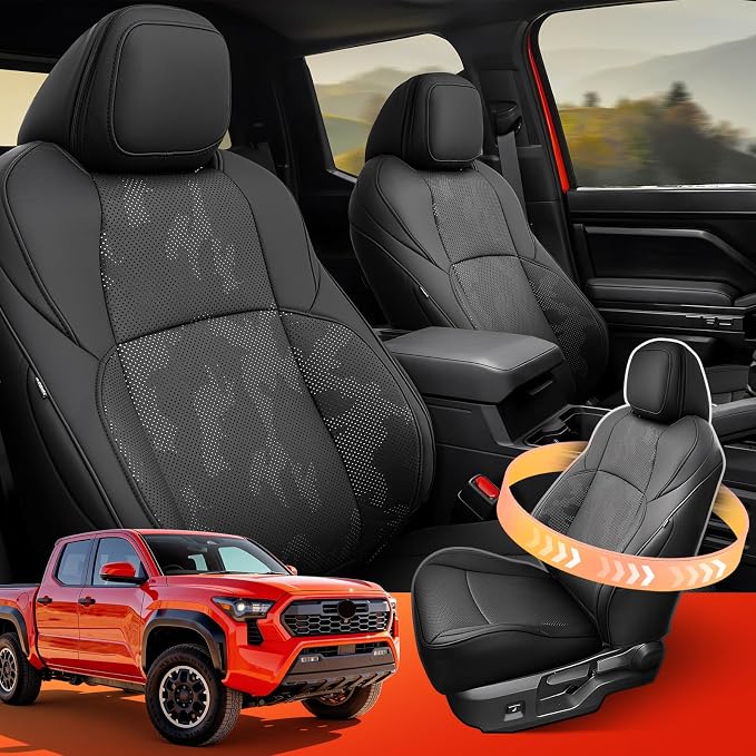 Faux Leather Seat Covers for Toyota Tacoma — Full Set — Black