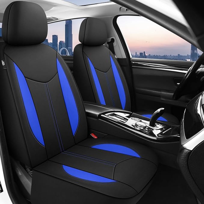Universal Neoprene Seat Covers — Front Seat — Black / Blue