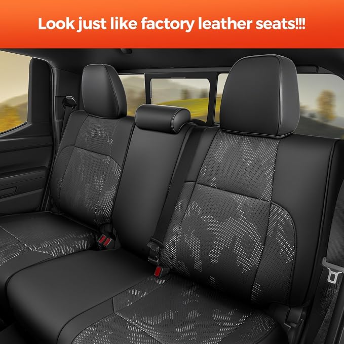 Faux Leather Seat Covers for Toyota Tacoma — Full Set — Black