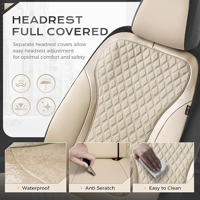 Universal Seat Covers — Front Seat — Beige
