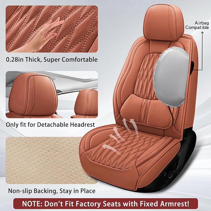 Universal Seat Covers — Full Set — Brown
