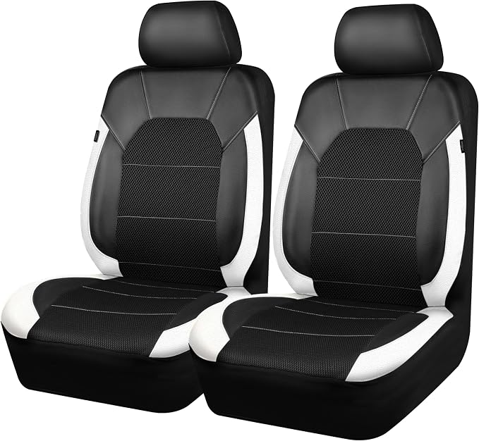Universal Seat Covers — Front Seat — Black / White