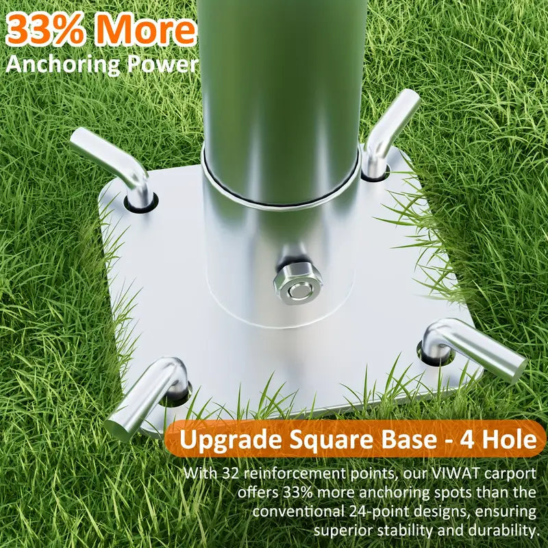 12'x20' Heavy-Duty Carport, Waterproof UV-Resistant Portable Garage Canopy