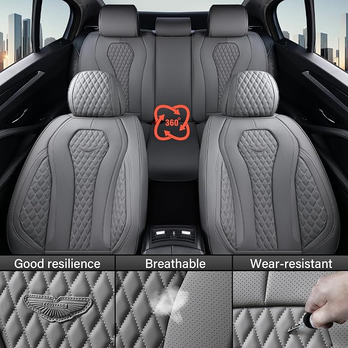 Universal Seat Covers — Full Set — Gray